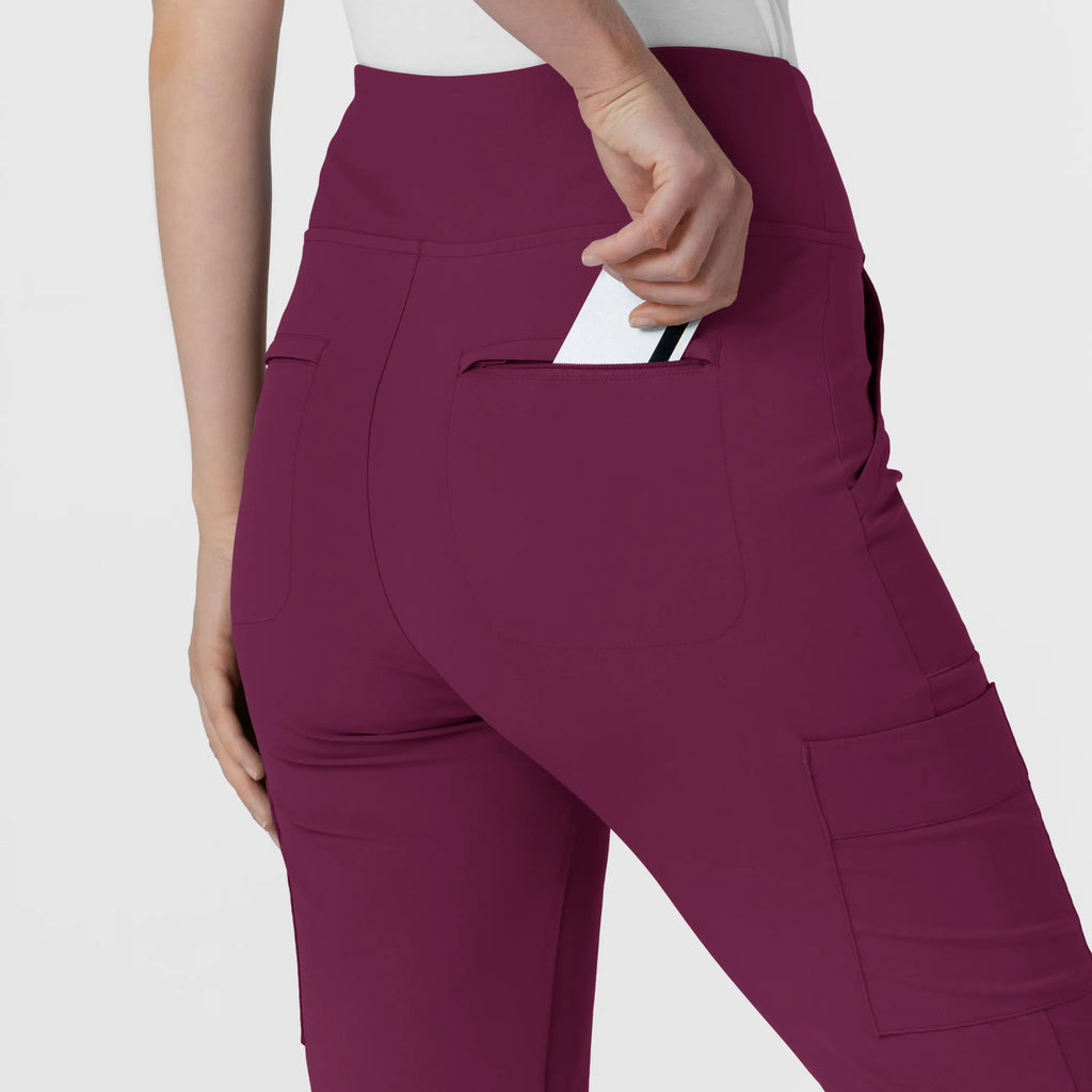 Wink Scrubs Women's Cargo Flare Scrub Pant Wine | scrub-supply.com