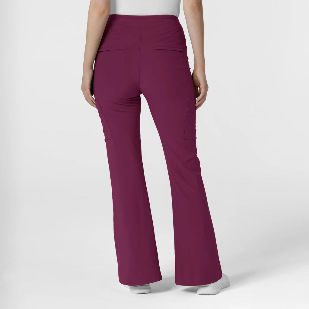 Wink Scrubs Women's Cargo Flare Scrub Pant Wine | scrub-supply.com