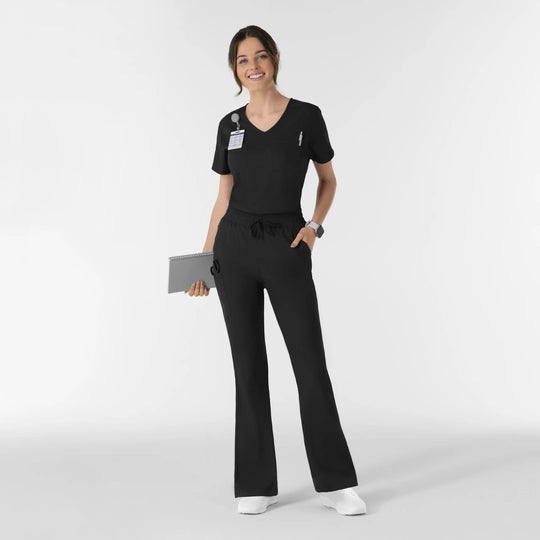 Wink Scrubs Women's Boundless Flare Leg Scrub Pant Black | scrub-supply.com