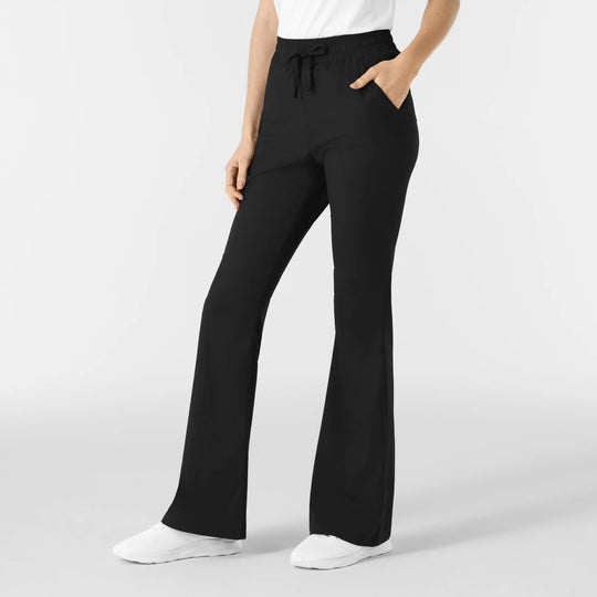 Wink Scrubs Women's Boundless Flare Leg Scrub Pant Black | scrub-supply.com