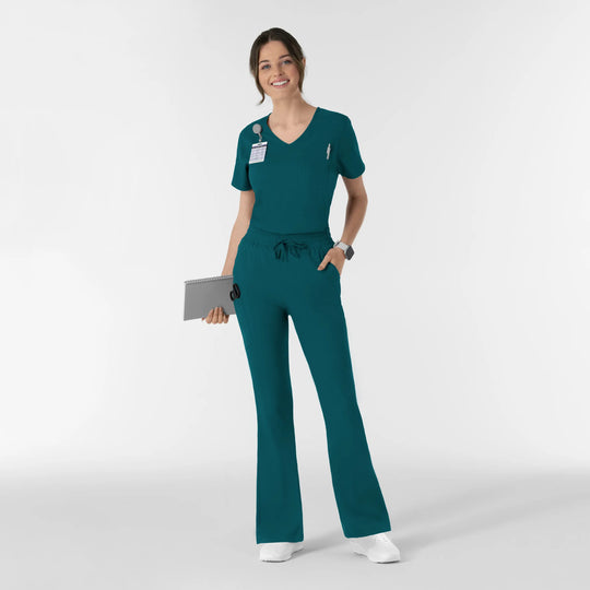 Wink Scrubs Women's Boundless Flare Leg Scrub Pant Caribbean Blue | scrub-supply.com