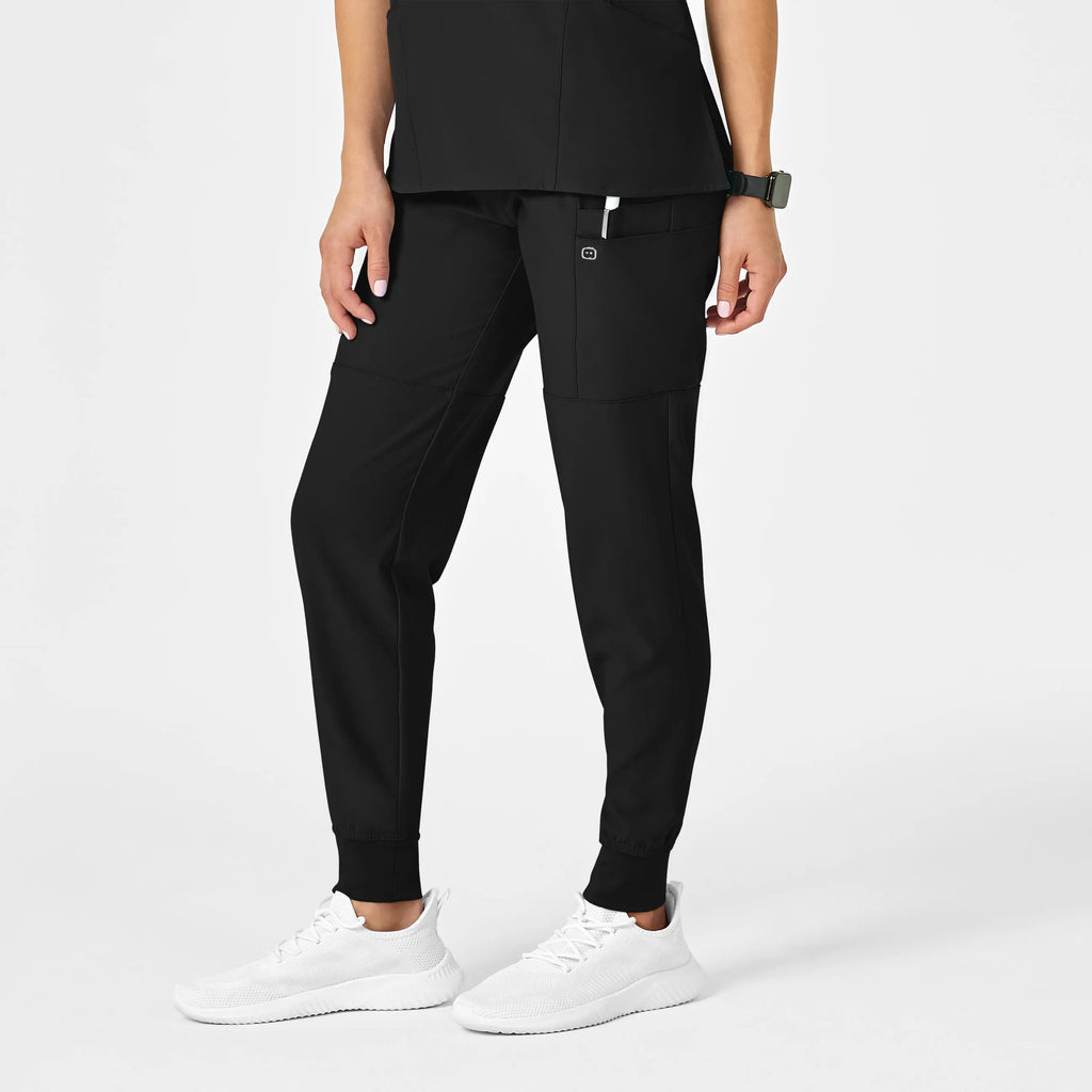 Wink Scrubs Women's Comfort Waist Cargo Jogger Scrub Pant Black | scrub-supply.com