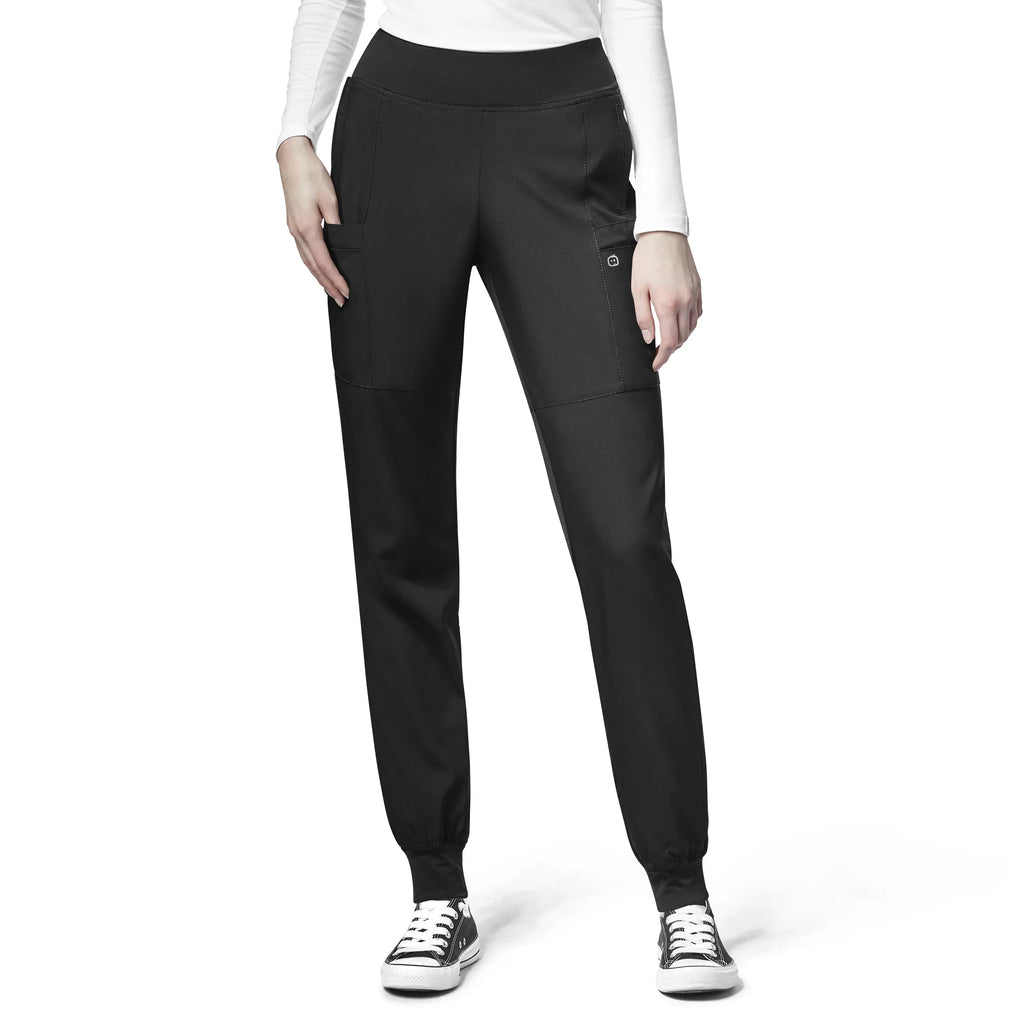 Wink Scrubs Women's Comfort Waist Cargo Jogger Scrub Pant Black | scrub-supply.com