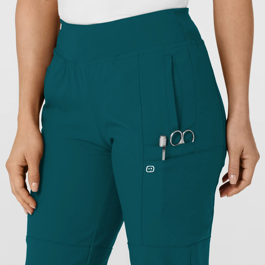 Wink Scrubs Women's Comfort Waist Cargo Jogger Scrub Pant Caribbean Blue | scrub-supply.com