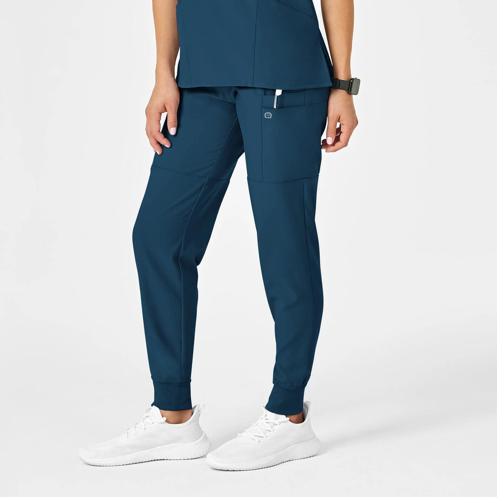 Wink Scrubs Women's Comfort Waist Cargo Jogger Scrub Pant Caribbean Blue | scrub-supply.com