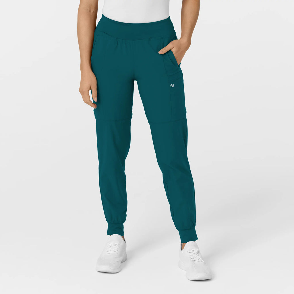 Wink Scrubs Women's Comfort Waist Cargo Jogger Scrub Pant Caribbean Blue | scrub-supply.com