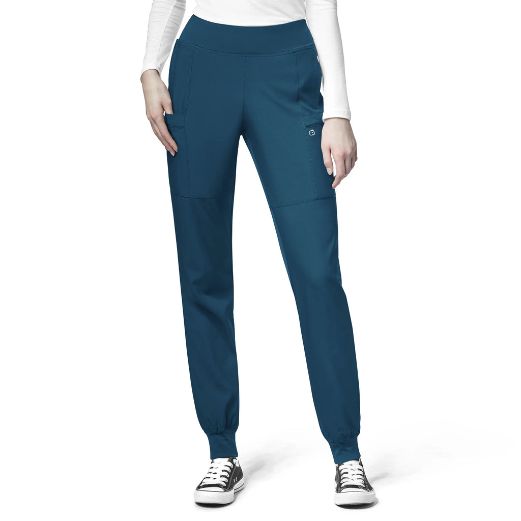 Wink Scrubs Women's Comfort Waist Cargo Jogger Scrub Pant Caribbean Blue | scrub-supply.com