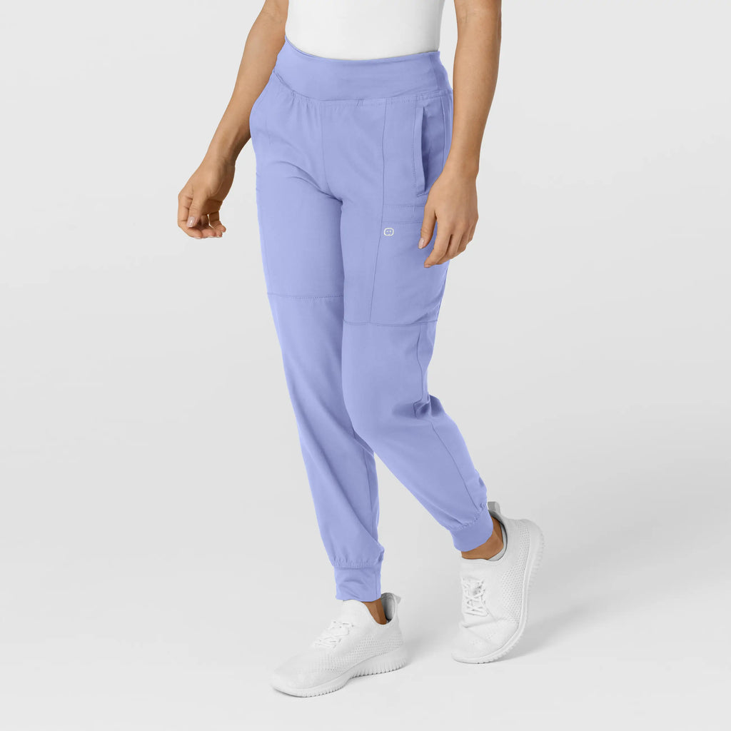 Wink Scrubs Women's Comfort Waist Cargo Jogger Scrub Pant Ceil Blue | scrub-supply.com