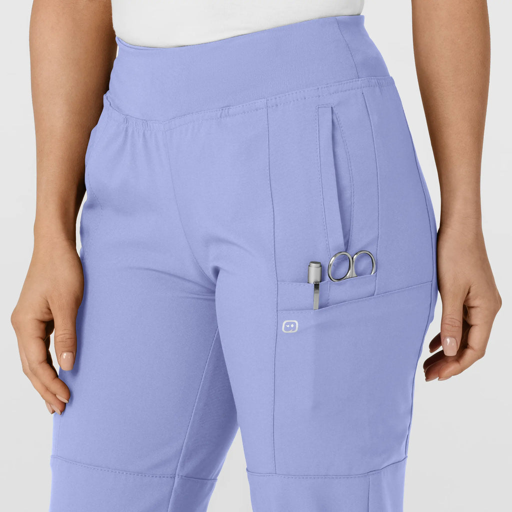 Wink Scrubs Women's Comfort Waist Cargo Jogger Scrub Pant Ceil Blue | scrub-supply.com