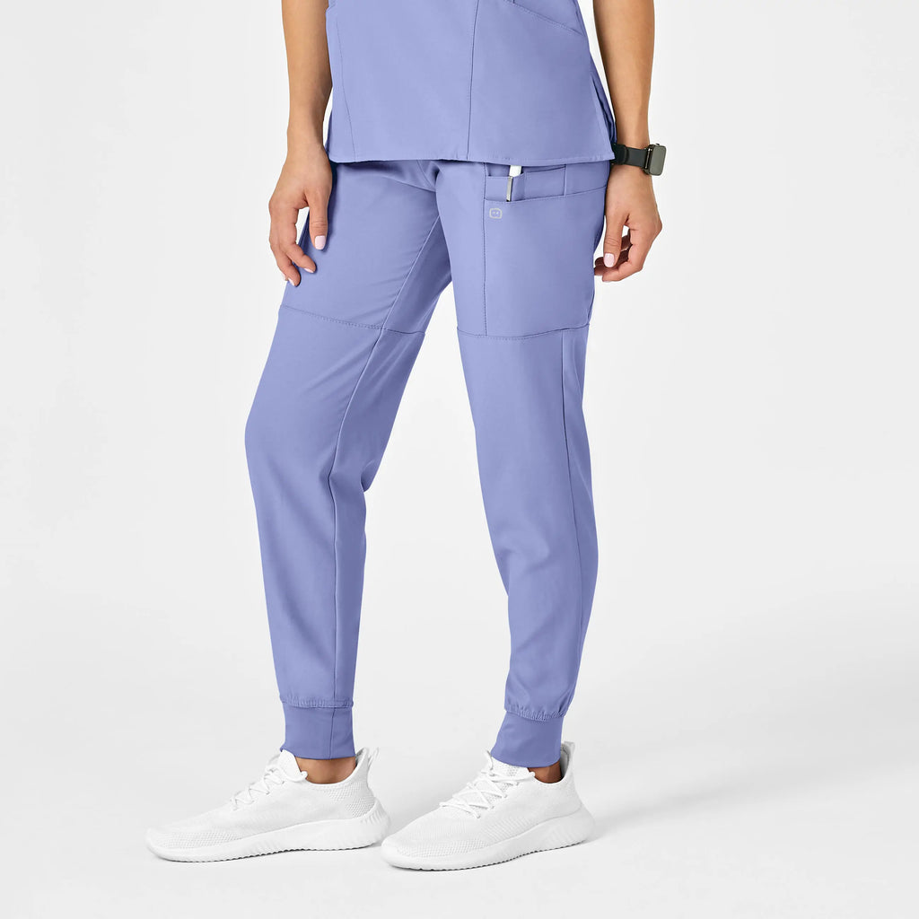 Wink Scrubs Women's Comfort Waist Cargo Jogger Scrub Pant Ceil Blue | scrub-supply.com