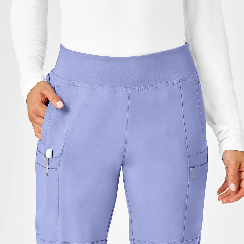 Wink Scrubs Women's Comfort Waist Cargo Jogger Scrub Pant Ceil Blue | scrub-supply.com