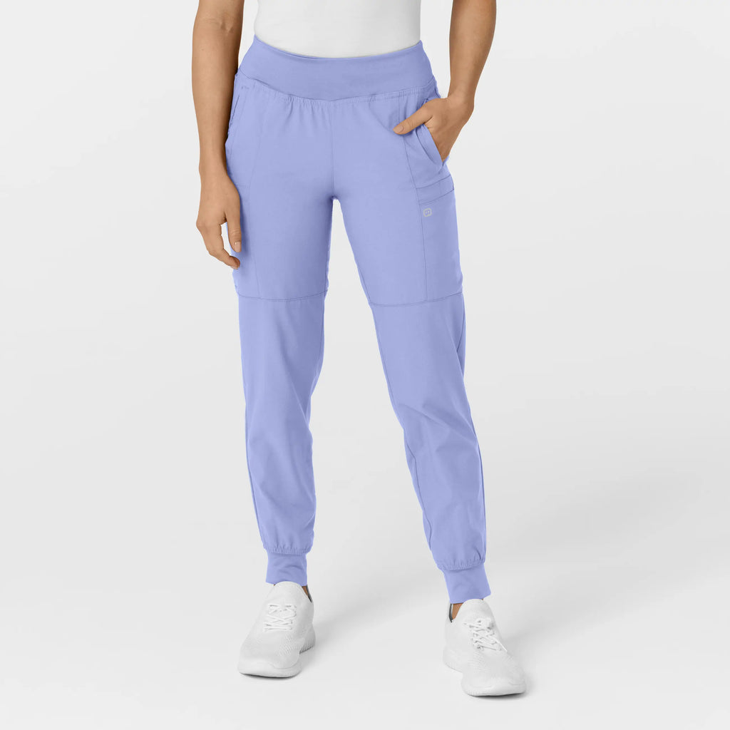 Wink Scrubs Women's Comfort Waist Cargo Jogger Scrub Pant Ceil Blue | scrub-supply.com