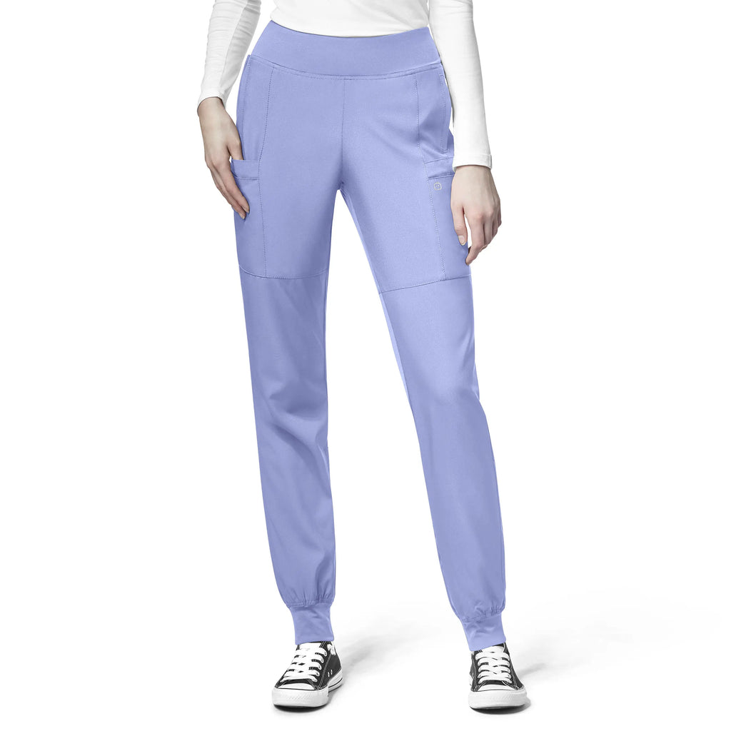 Wink Scrubs Women's Comfort Waist Cargo Jogger Scrub Pant Ceil Blue | scrub-supply.com