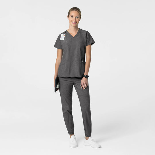 Wink Scrubs Women's Comfort Waist Cargo Jogger Scrub Pant Charcoal Heather | scrub-supply.com