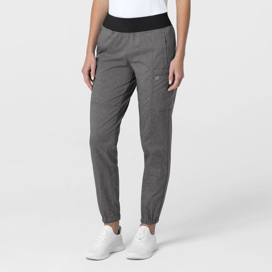 Wink Scrubs Women's Comfort Waist Cargo Jogger Scrub Pant Charcoal Heather | scrub-supply.com