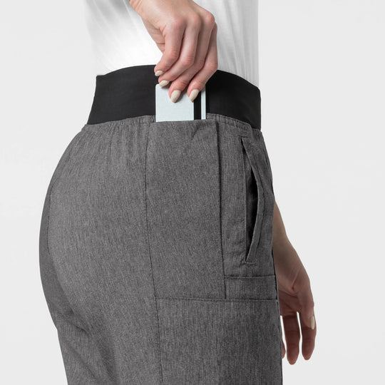 Wink Scrubs Women's Comfort Waist Cargo Jogger Scrub Pant Charcoal Heather | scrub-supply.com