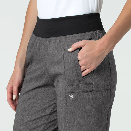 Wink Scrubs Women's Comfort Waist Cargo Jogger Scrub Pant Charcoal Heather | scrub-supply.com