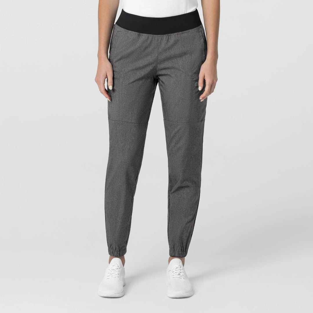 Wink Scrubs Women's Comfort Waist Cargo Jogger Scrub Pant Charcoal Heather | scrub-supply.com