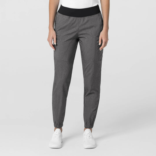 Wink Scrubs Women's Comfort Waist Cargo Jogger Scrub Pant Charcoal Heather | scrub-supply.com