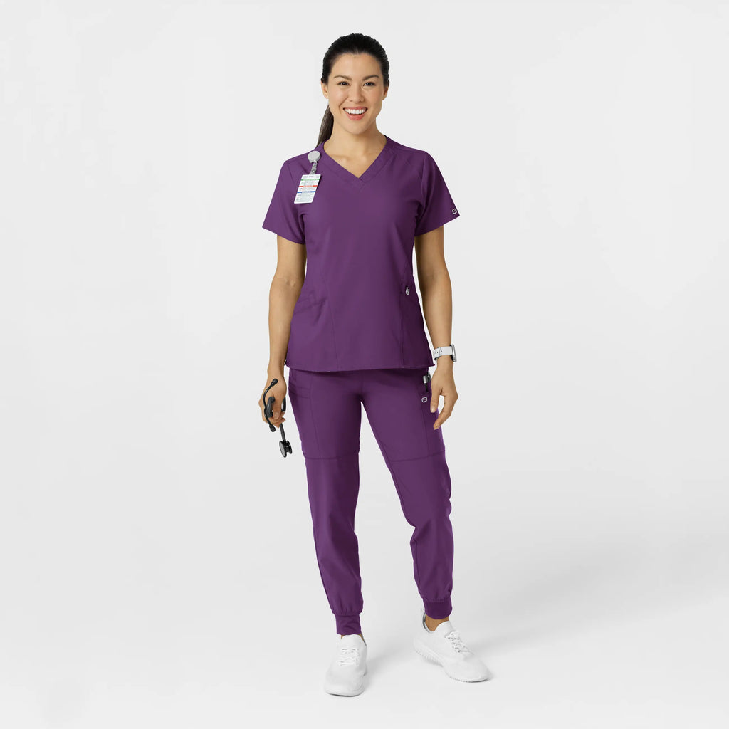 Wink Scrubs Women's Comfort Waist Cargo Jogger Scrub Pant Eggplant | scrub-supply.com