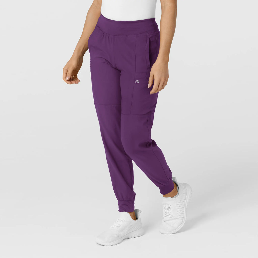 Wink Scrubs Women's Comfort Waist Cargo Jogger Scrub Pant Eggplant | scrub-supply.com