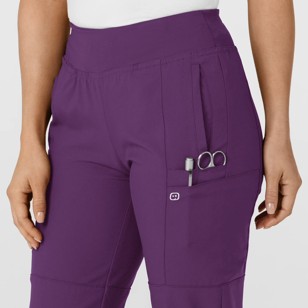 Wink Scrubs Women's Comfort Waist Cargo Jogger Scrub Pant Eggplant | scrub-supply.com