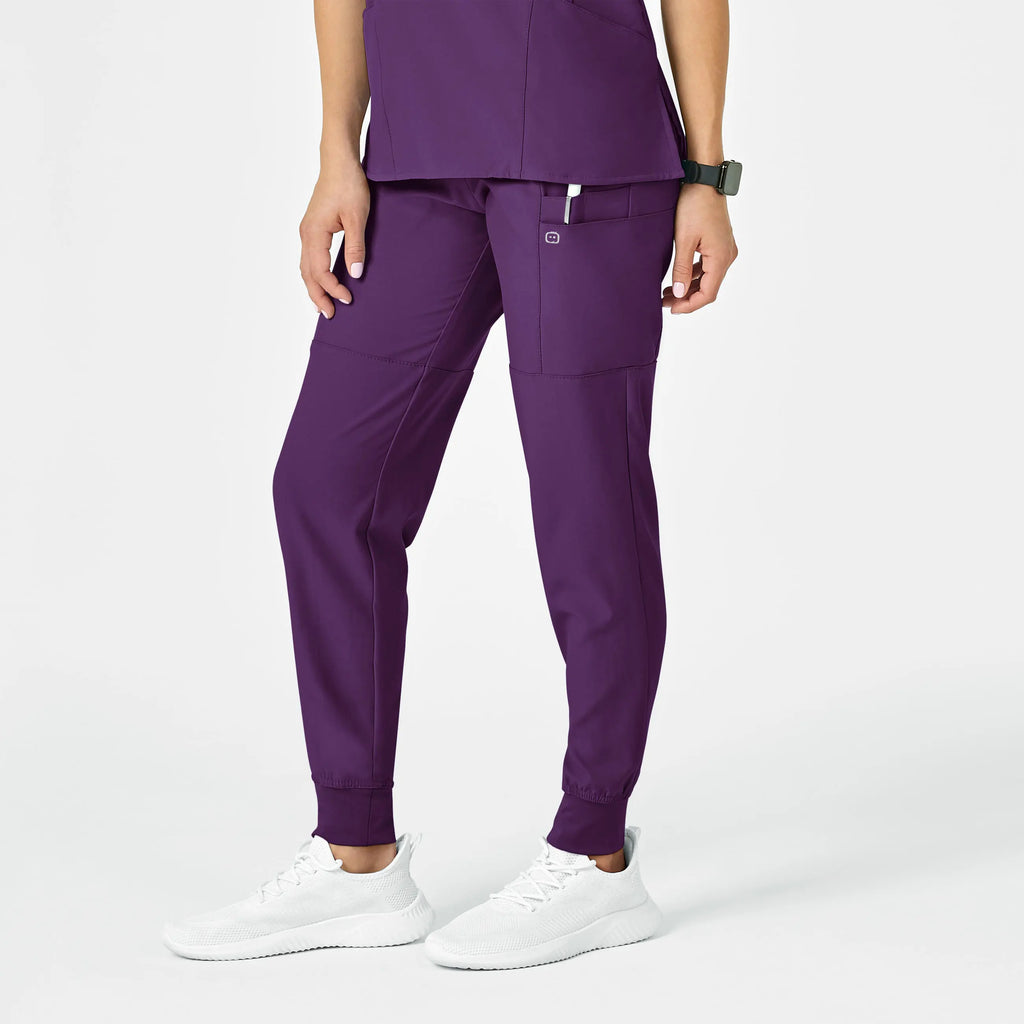 Wink Scrubs Women's Comfort Waist Cargo Jogger Scrub Pant Eggplant | scrub-supply.com