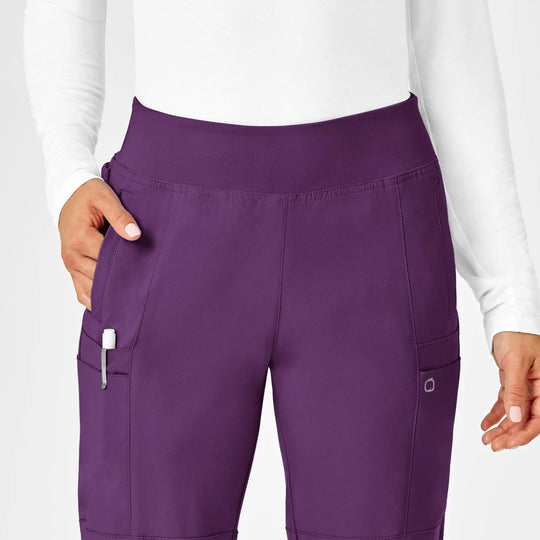 Wink Scrubs Women's Comfort Waist Cargo Jogger Scrub Pant Eggplant | scrub-supply.com