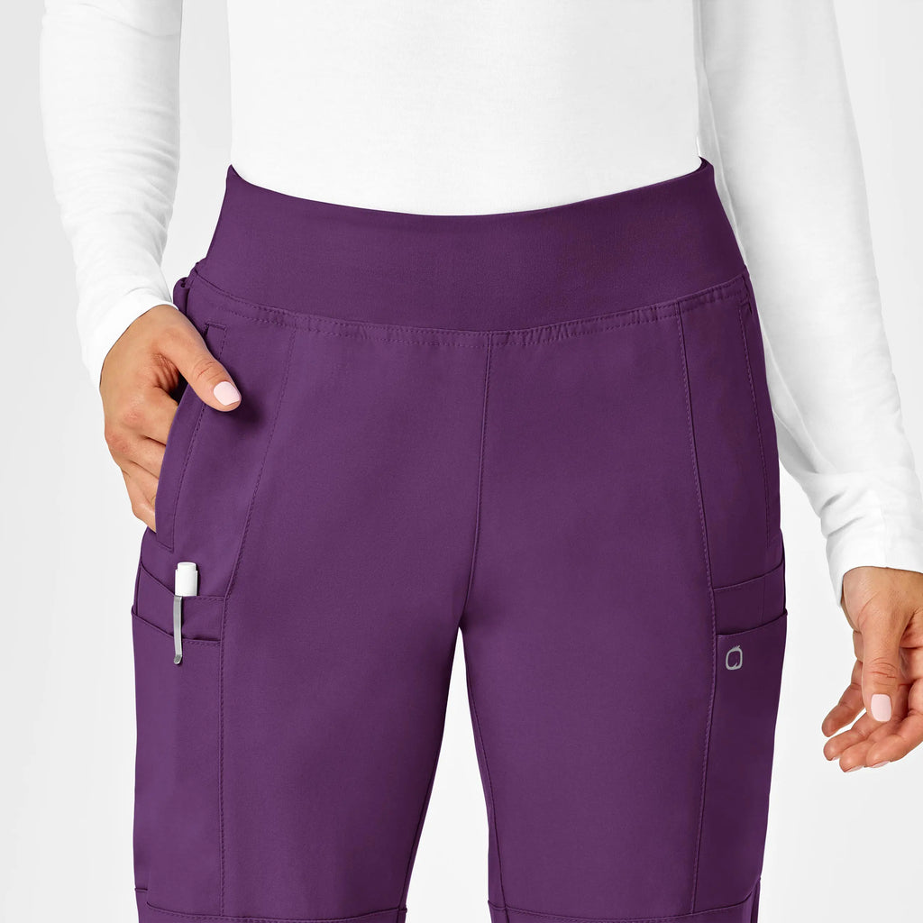 Wink Scrubs Women's Comfort Waist Cargo Jogger Scrub Pant Eggplant | scrub-supply.com