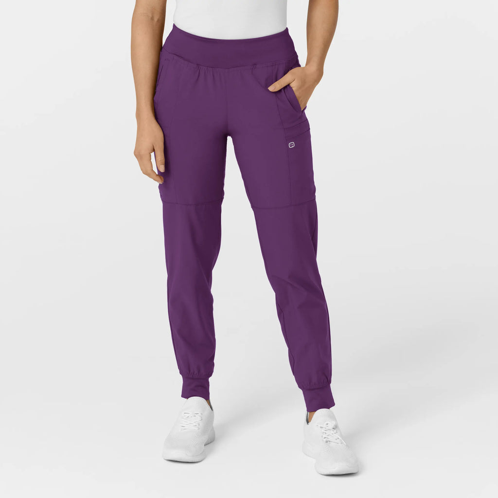 Wink Scrubs Women's Comfort Waist Cargo Jogger Scrub Pant Eggplant | scrub-supply.com