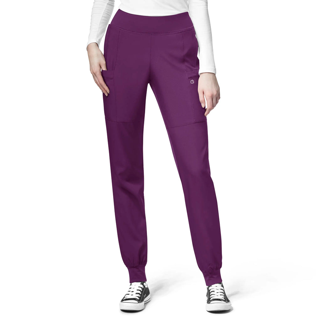 Wink Scrubs Women's Comfort Waist Cargo Jogger Scrub Pant Eggplant | scrub-supply.com