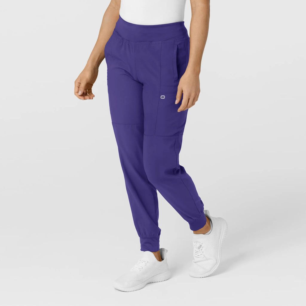 Wink Scrubs Women's Comfort Waist Cargo Jogger Scrub Pant Grape | scrub-supply.com