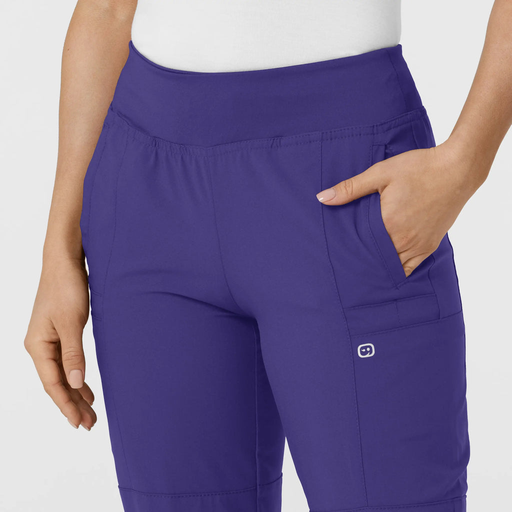 Wink Scrubs Women's Comfort Waist Cargo Jogger Scrub Pant Grape | scrub-supply.com