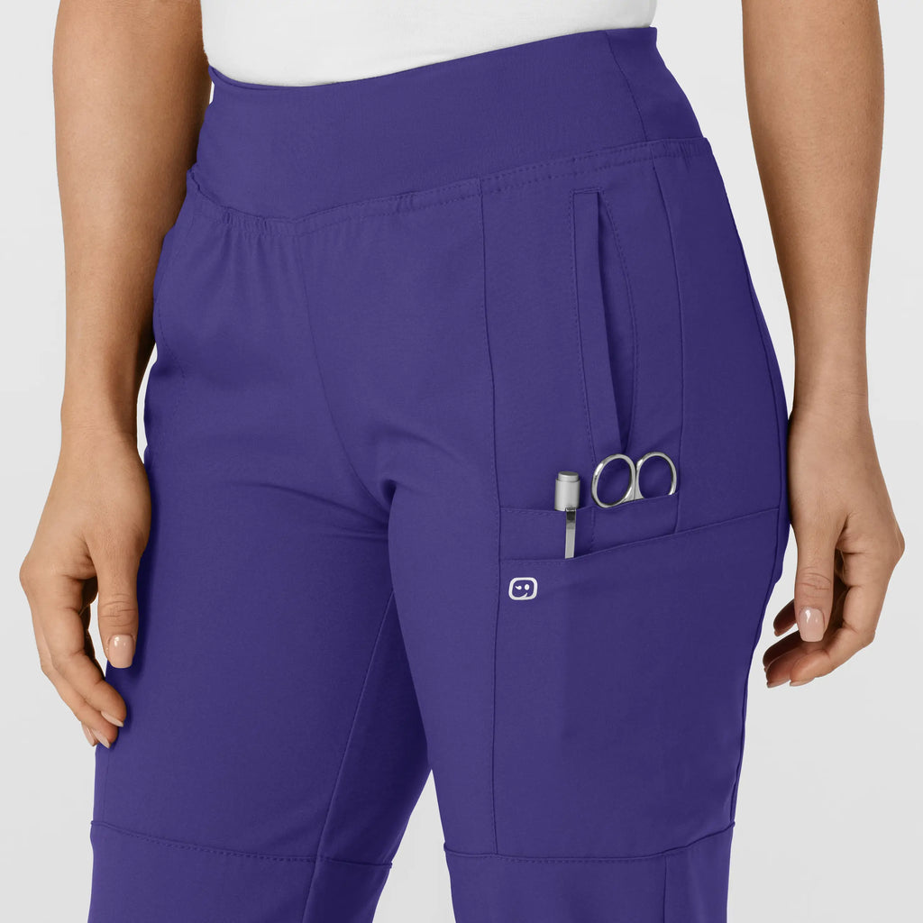 Wink Scrubs Women's Comfort Waist Cargo Jogger Scrub Pant Grape | scrub-supply.com