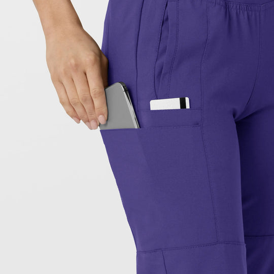Wink Scrubs Women's Comfort Waist Cargo Jogger Scrub Pant Grape | scrub-supply.com