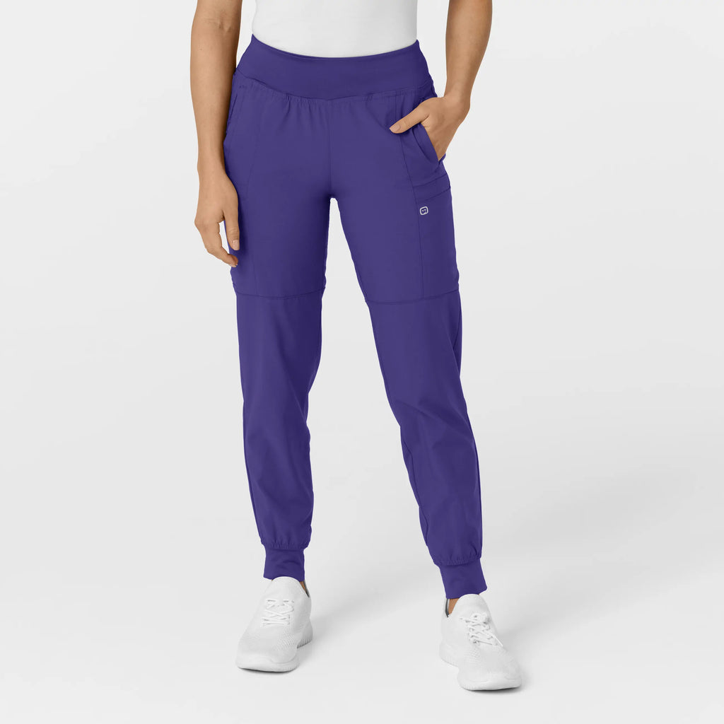 Wink Scrubs Women's Comfort Waist Cargo Jogger Scrub Pant Grape | scrub-supply.com