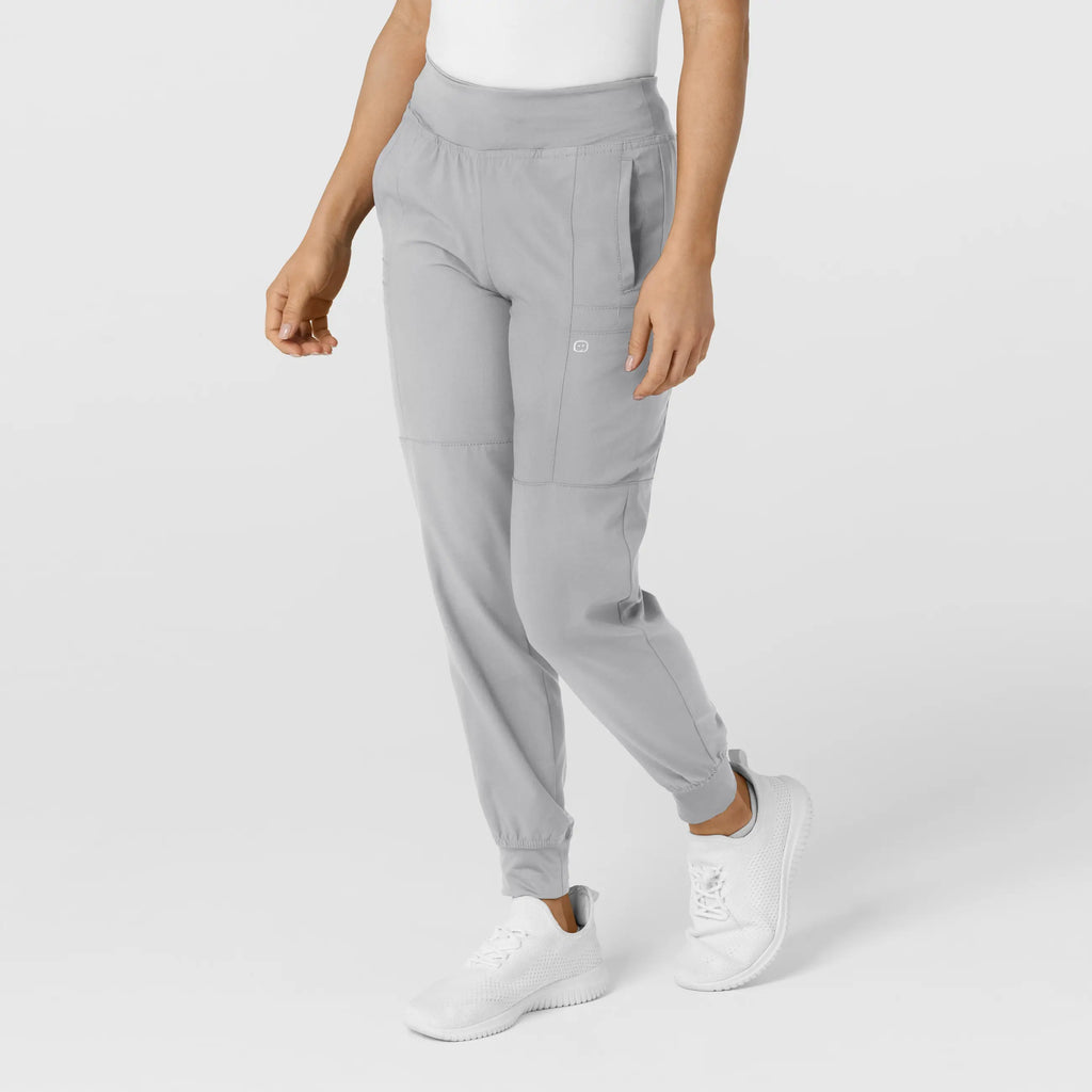 Wink Scrubs Women's Comfort Waist Cargo Jogger Scrub Pant Grey | scrub-supply.com