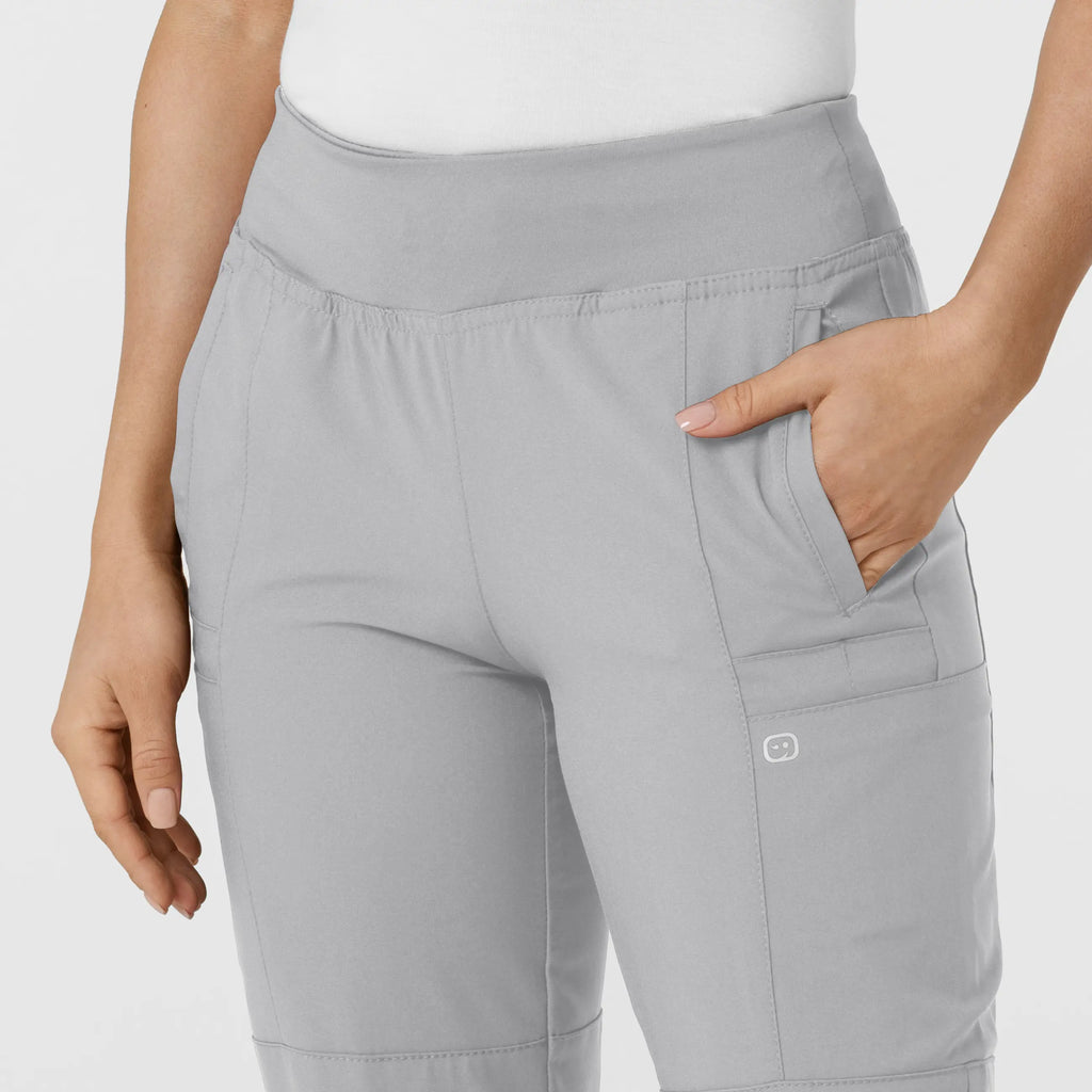 Wink Scrubs Women's Comfort Waist Cargo Jogger Scrub Pant Grey | scrub-supply.com