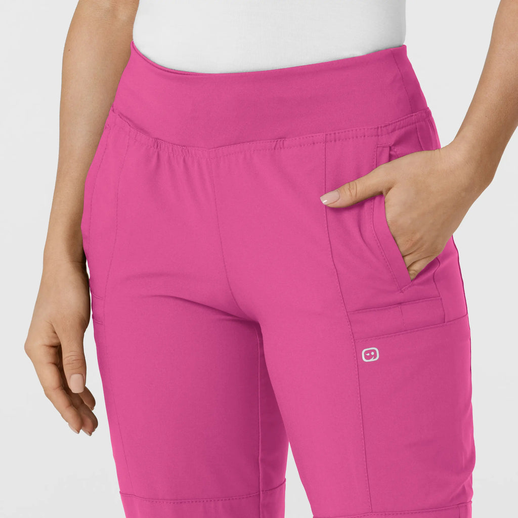 Wink Scrubs Women's Comfort Waist Cargo Jogger Scrub Pant Hot Pink | scrub-supply.com