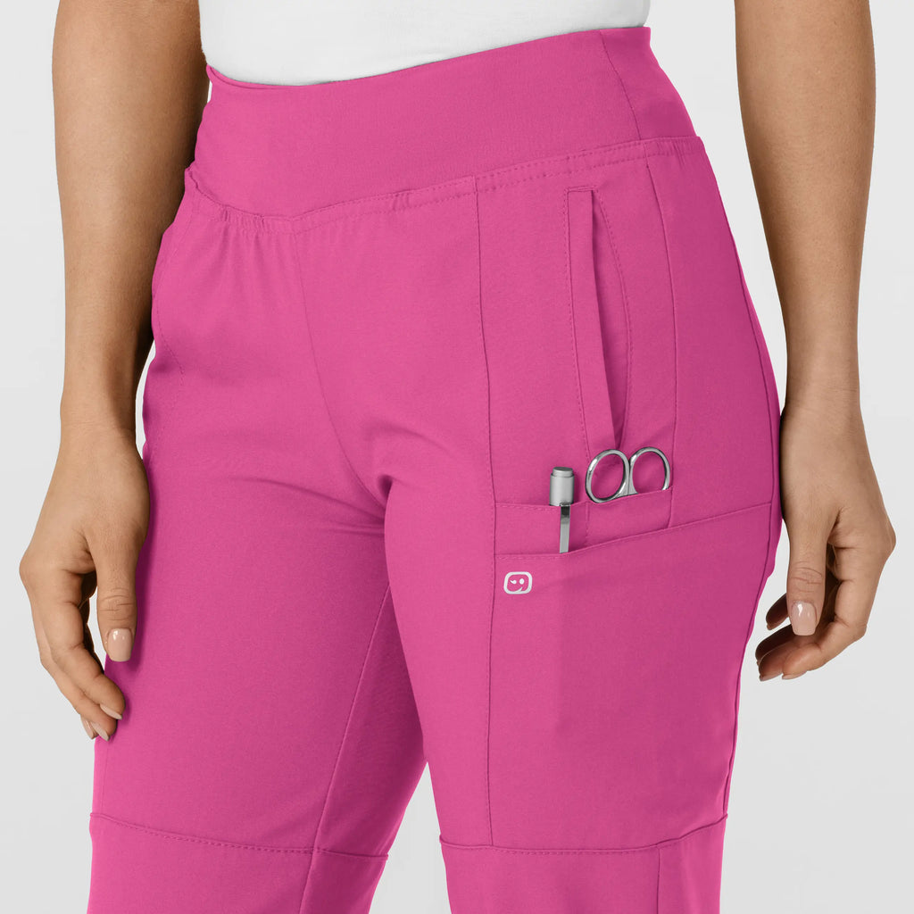 Wink Scrubs Women's Comfort Waist Cargo Jogger Scrub Pant Hot Pink | scrub-supply.com