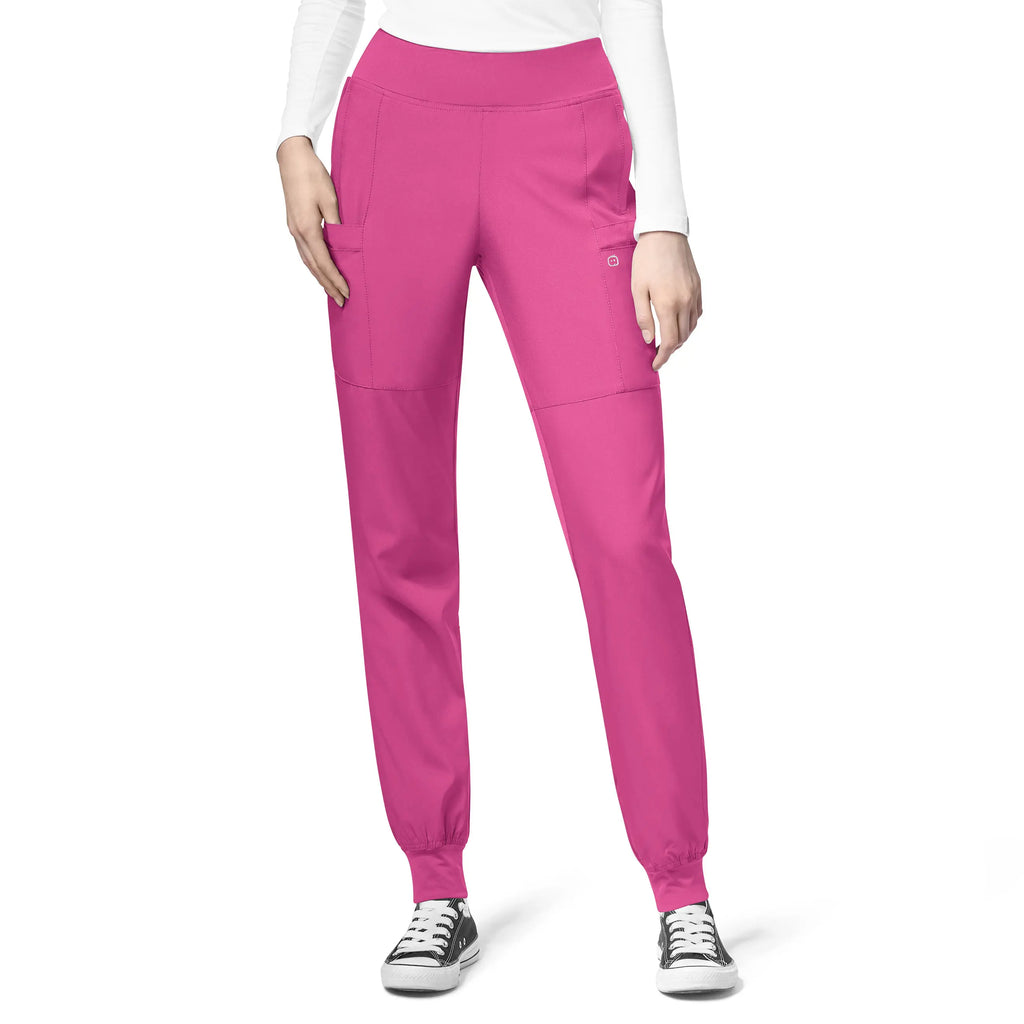 Wink Scrubs Women's Comfort Waist Cargo Jogger Scrub Pant Hot Pink | scrub-supply.com