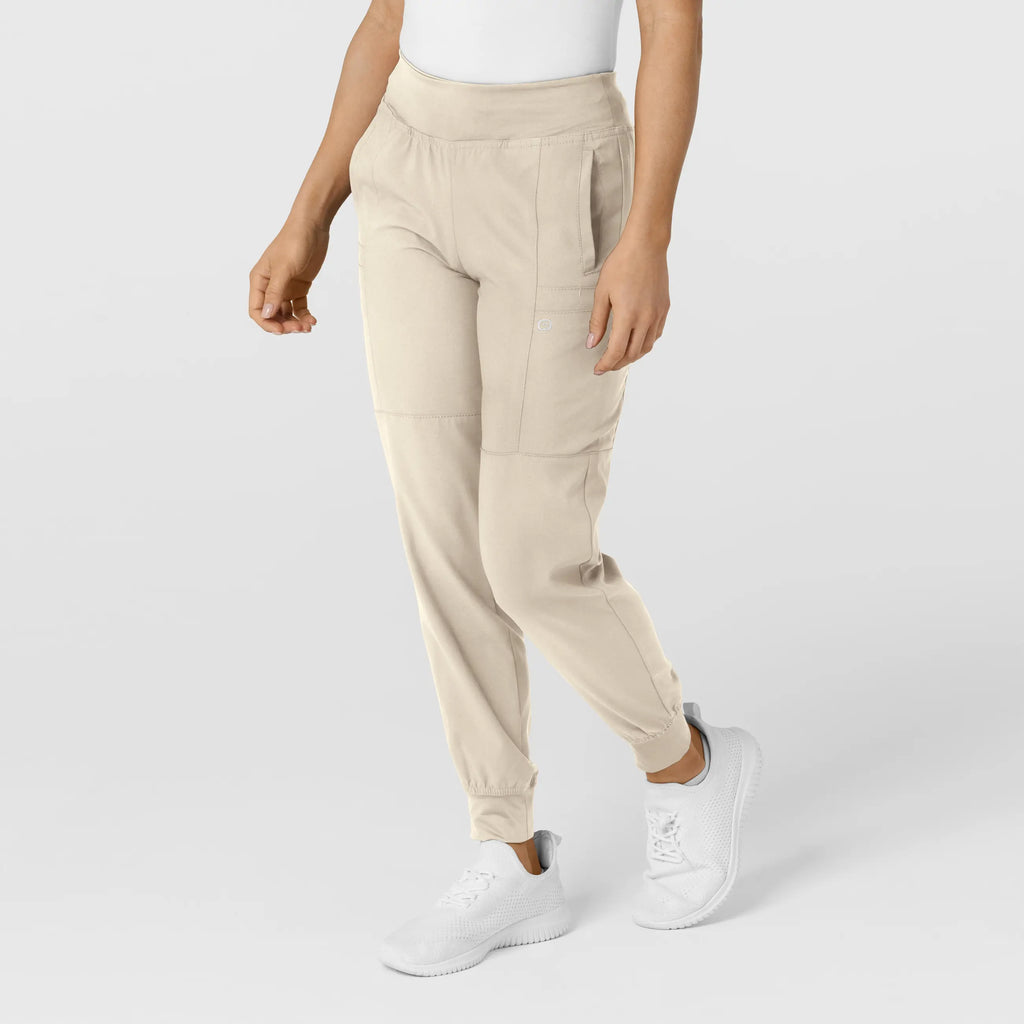 Wink Scrubs Women's Comfort Waist Cargo Jogger Scrub Pant Khaki | scrub-supply.com