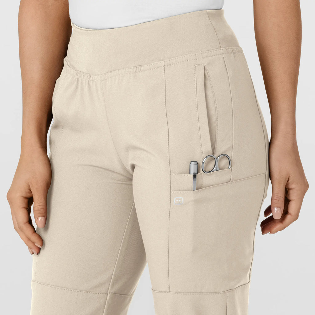 Wink Scrubs Women's Comfort Waist Cargo Jogger Scrub Pant Khaki | scrub-supply.com