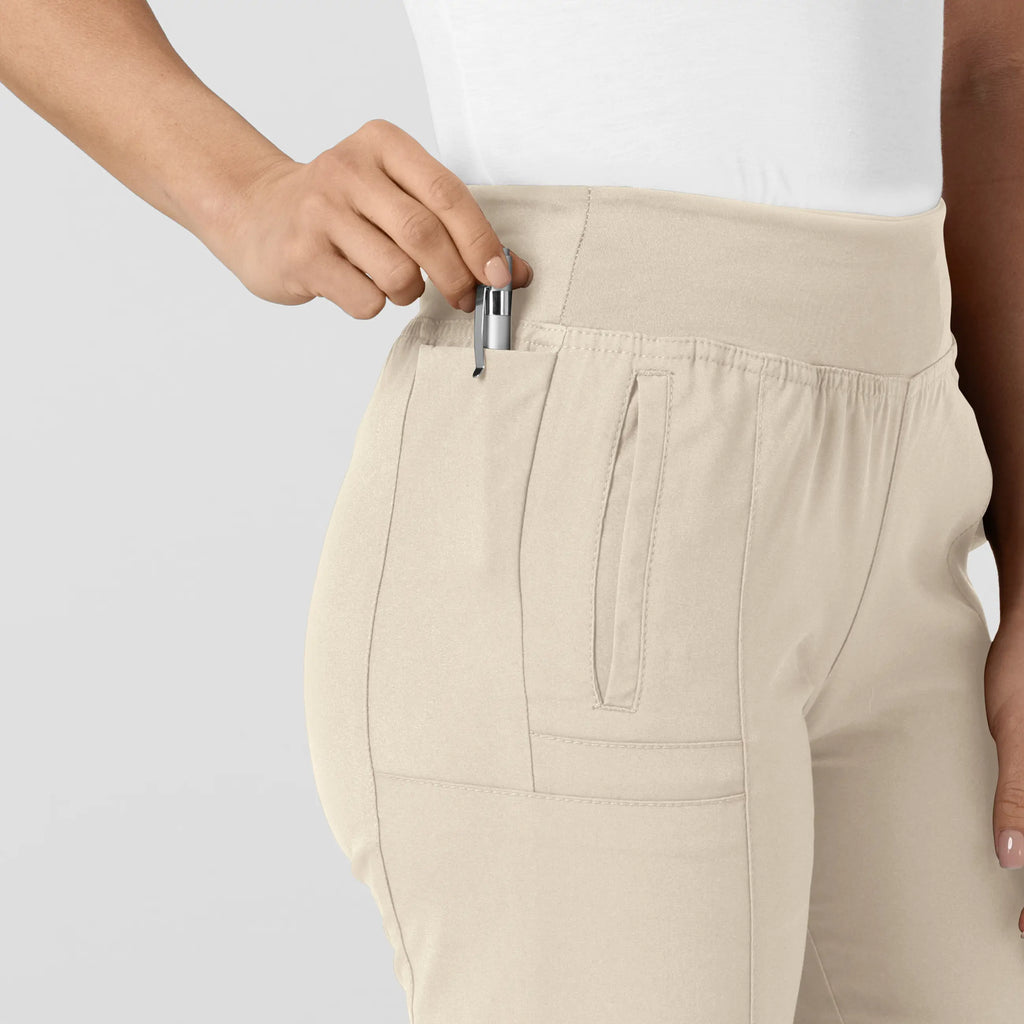 Wink Scrubs Women's Comfort Waist Cargo Jogger Scrub Pant Khaki | scrub-supply.com