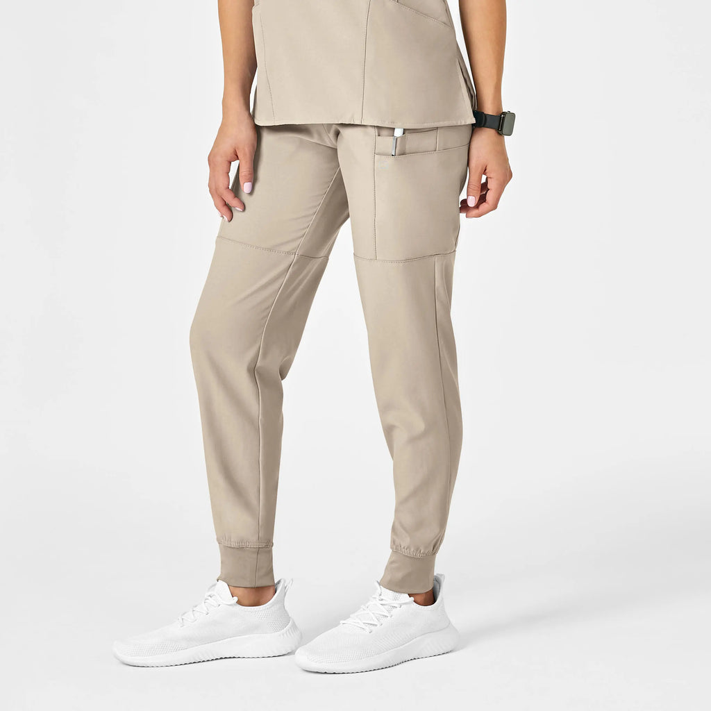 Wink Scrubs Women's Comfort Waist Cargo Jogger Scrub Pant Khaki | scrub-supply.com