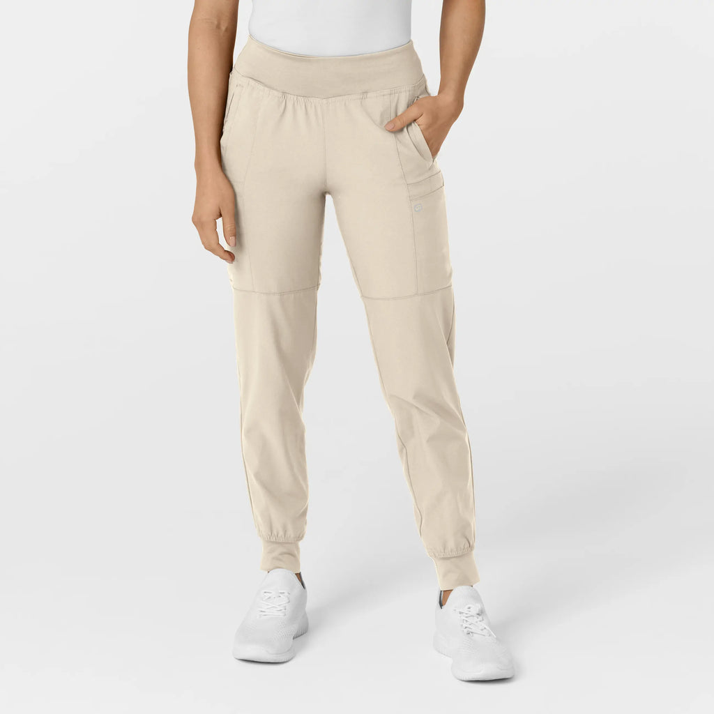 Wink Scrubs Women's Comfort Waist Cargo Jogger Scrub Pant Khaki | scrub-supply.com