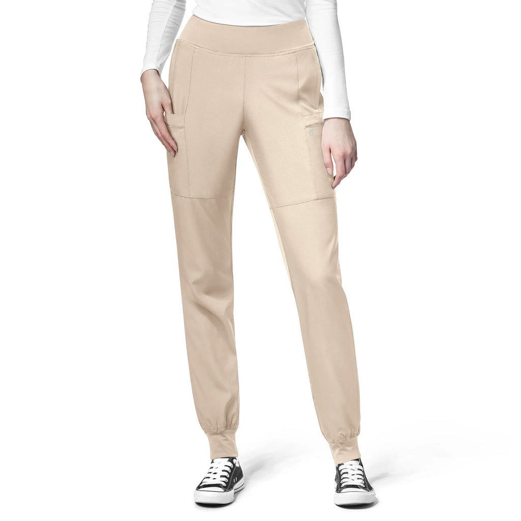 Wink Scrubs Women's Comfort Waist Cargo Jogger Scrub Pant Khaki | scrub-supply.com