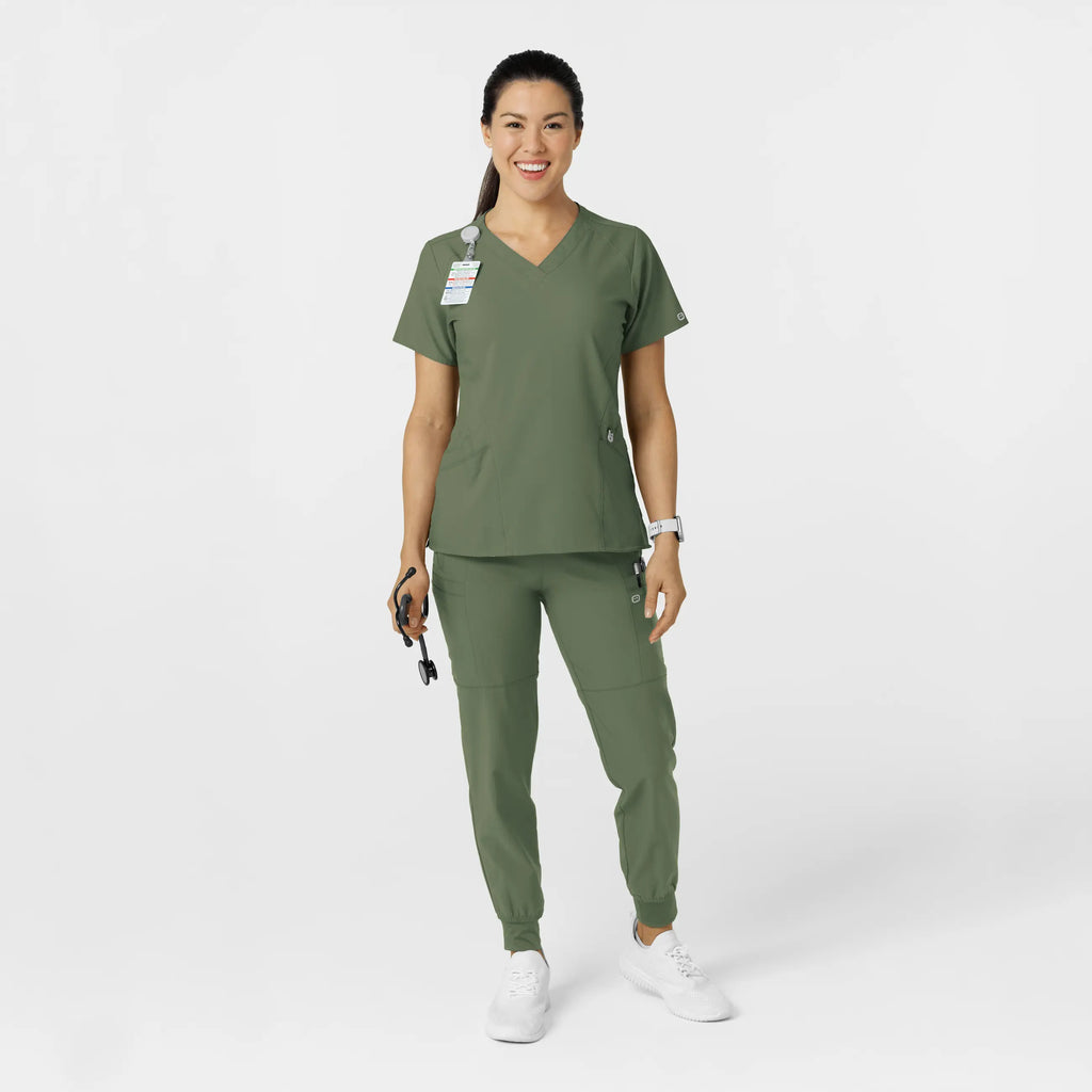 Wink Scrubs Women's Comfort Waist Cargo Jogger Scrub Pant Olive | scrub-supply.com