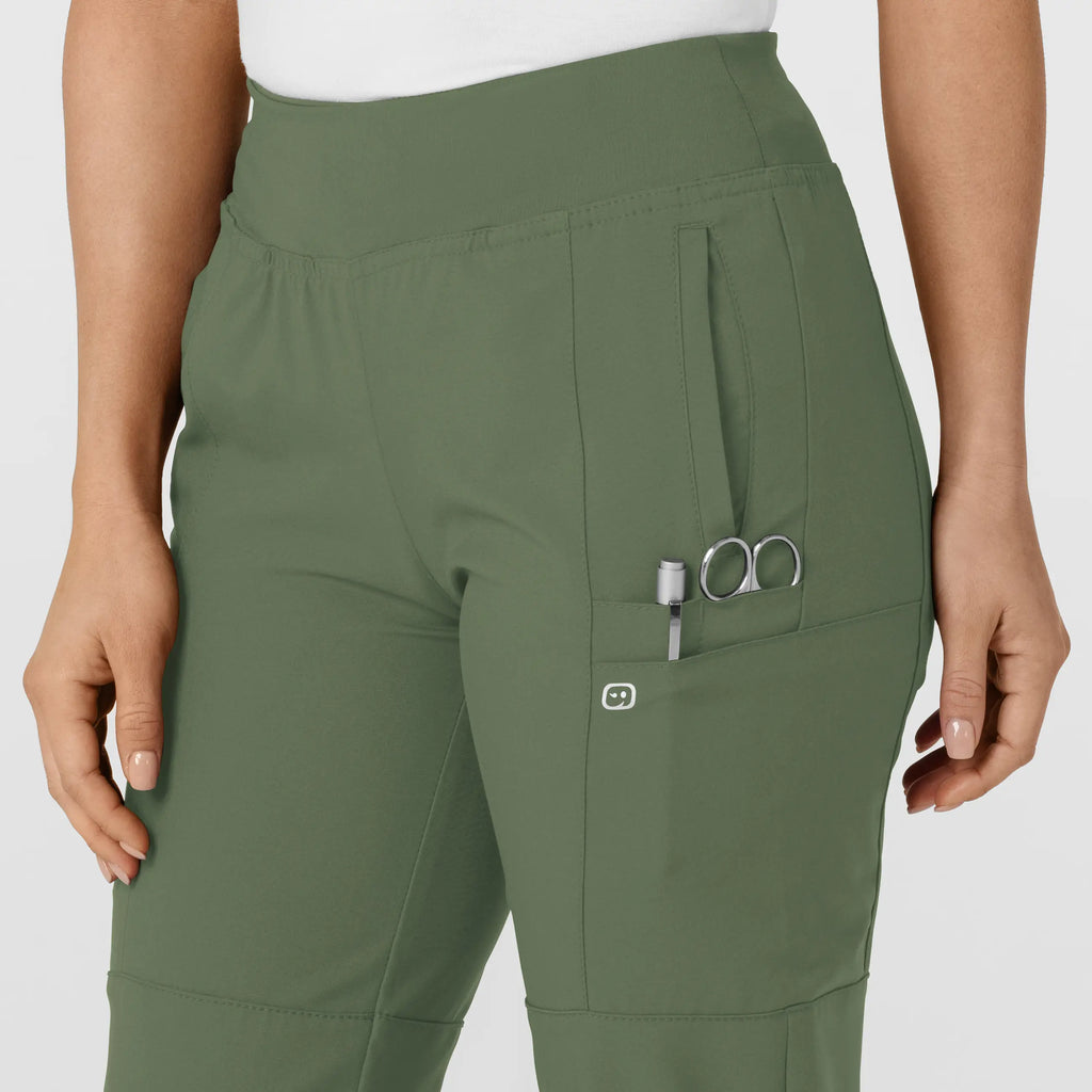 Wink Scrubs Women's Comfort Waist Cargo Jogger Scrub Pant Olive | scrub-supply.com