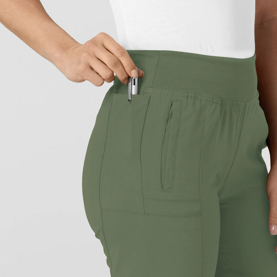 Wink Scrubs Women's Comfort Waist Cargo Jogger Scrub Pant Olive | scrub-supply.com